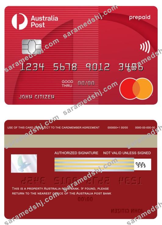 Australia post bank prepaid mastercard